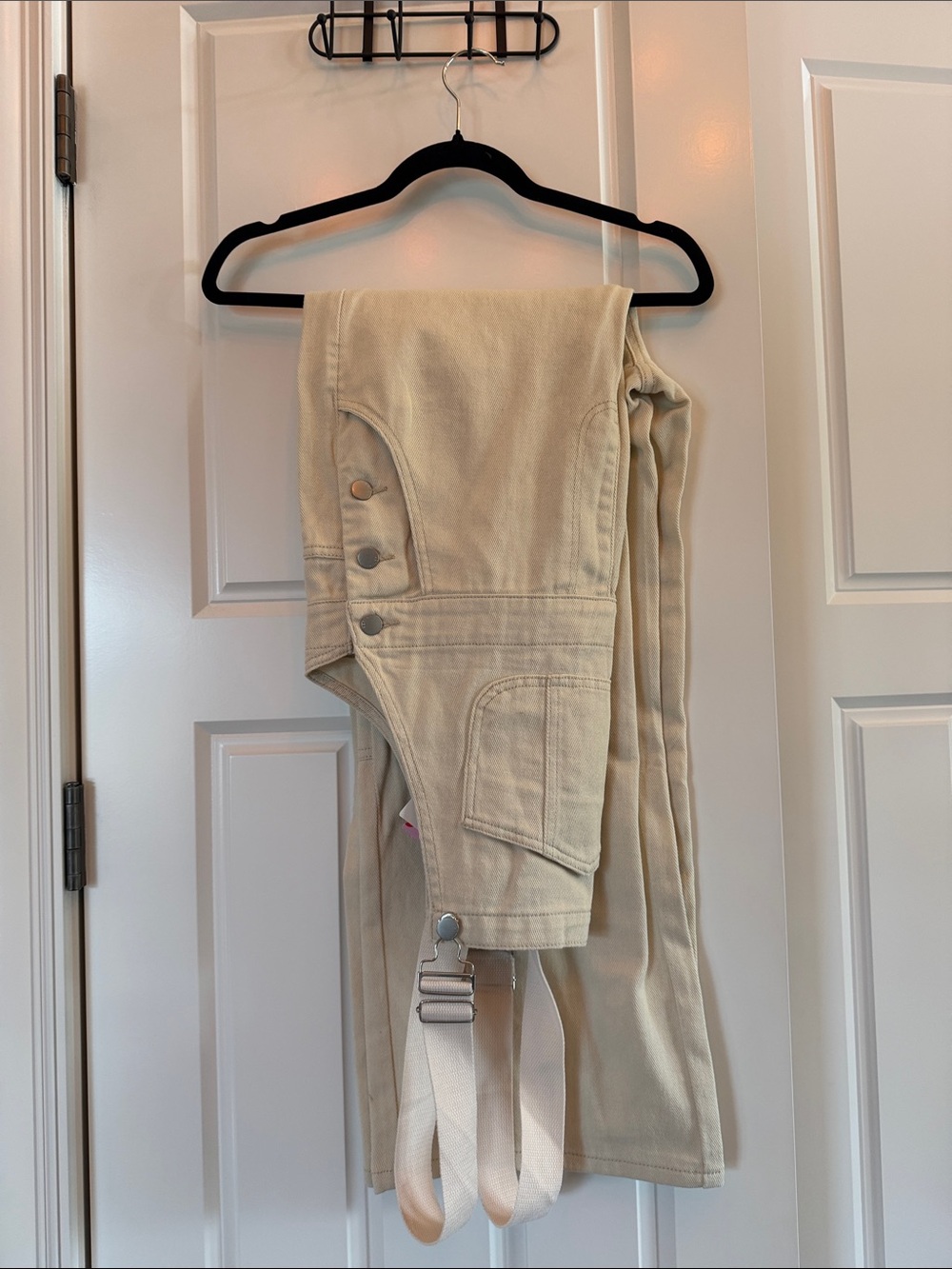 Cider Wide-Leg Utility Jumpsuit Pants in Cream
